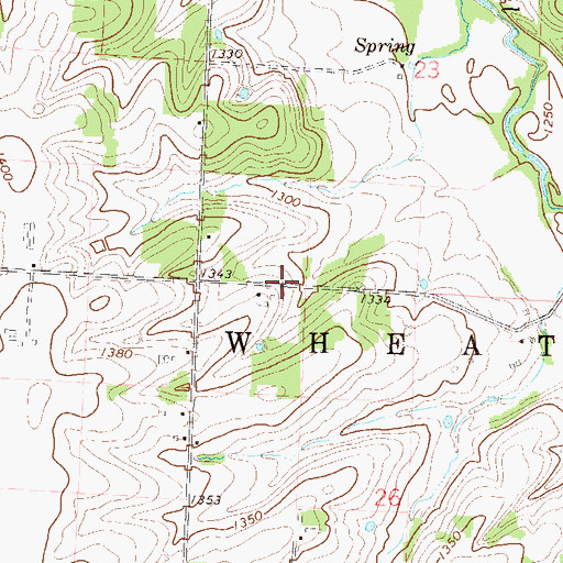 Topographic Map of Township of Wheaton, MO