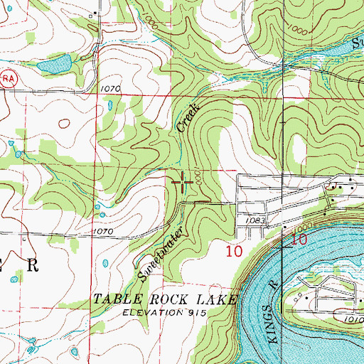 Topographic Map of Township of White River, MO