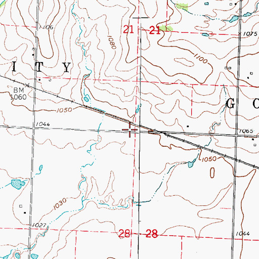 Topographic Map of Township of Golden City, MO