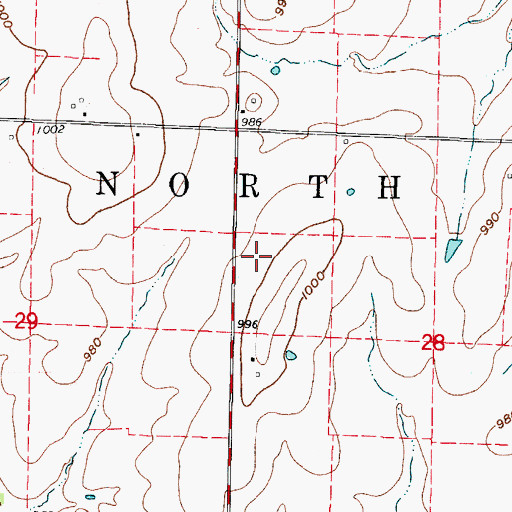 Topographic Map of Township of Northfork, MO