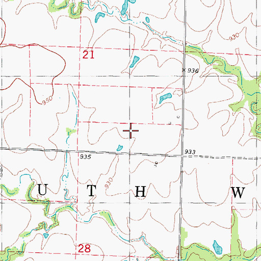 Topographic Map of Township of South West, MO