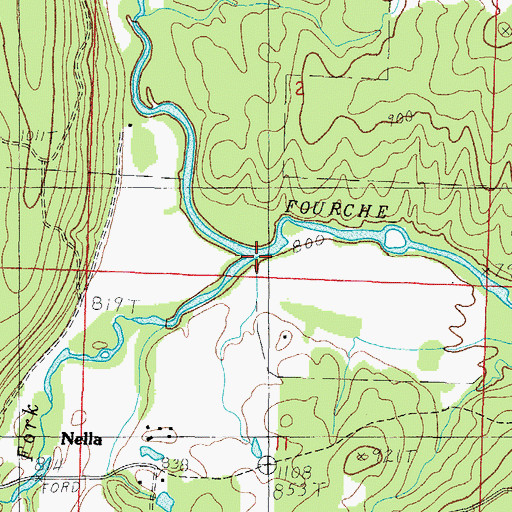 Topographic Map of Clear Fork, AR