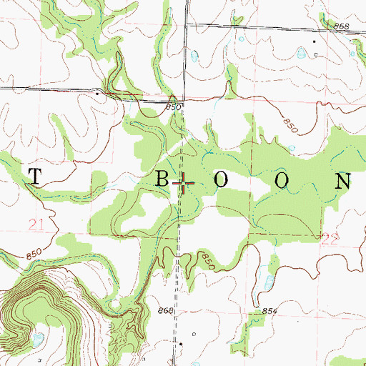 Topographic Map of Township of East Boone, MO