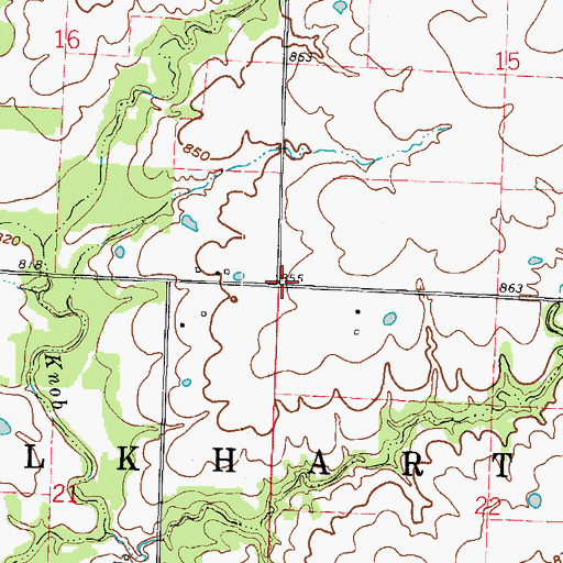 Topographic Map of Township of Elkhart, MO