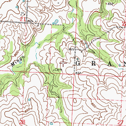 Topographic Map of Township of Grand River, MO