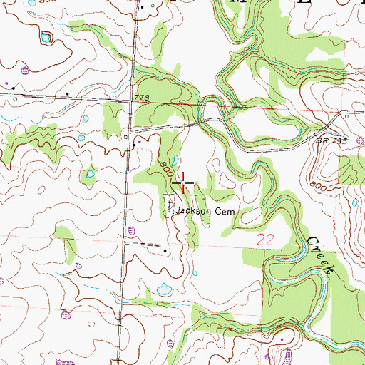 Topographic Map of Township of Homer, MO