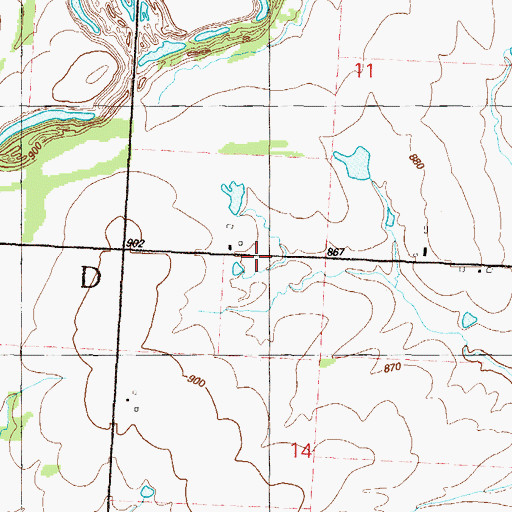 Topographic Map of Township of Howard, MO