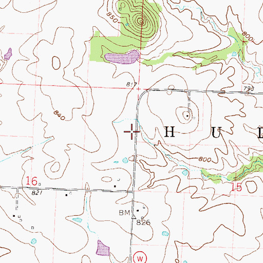 Topographic Map of Township of Hudson, MO