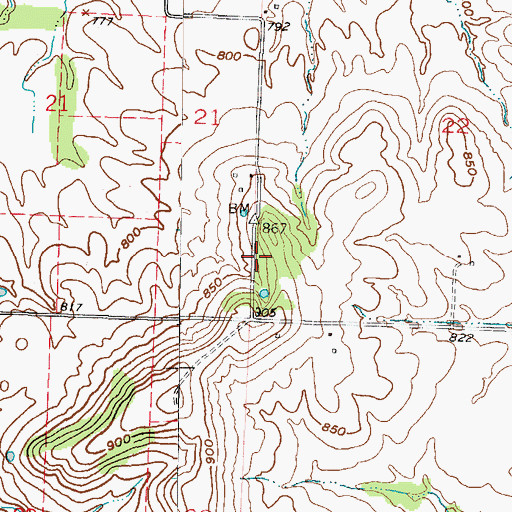 Topographic Map of Township of Mingo, MO