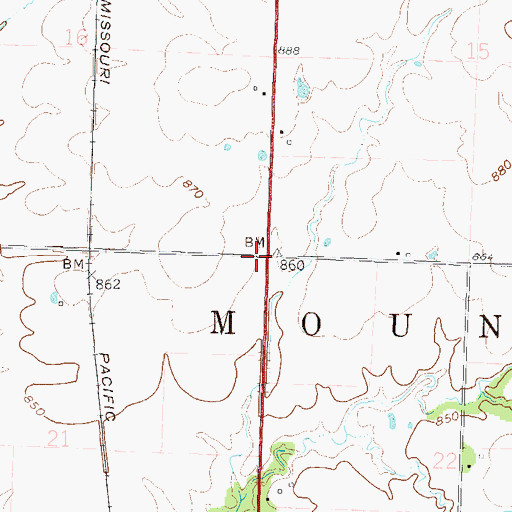 Topographic Map of Township of Mound, MO
