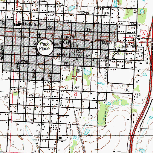 Topographic Map of Township of Osage, MO