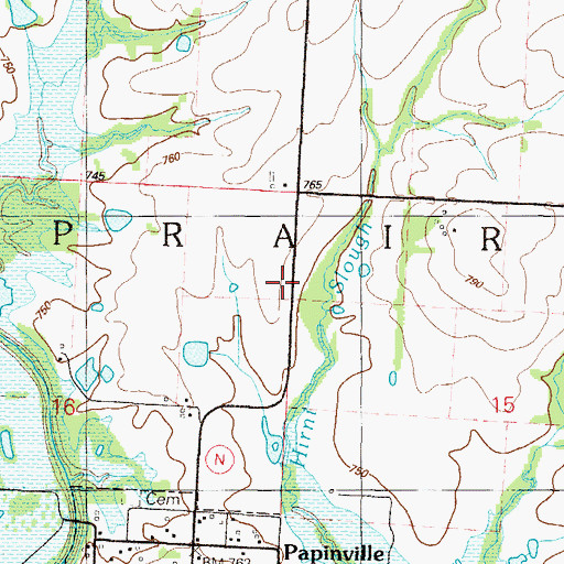 Topographic Map of Township of Prairie, MO