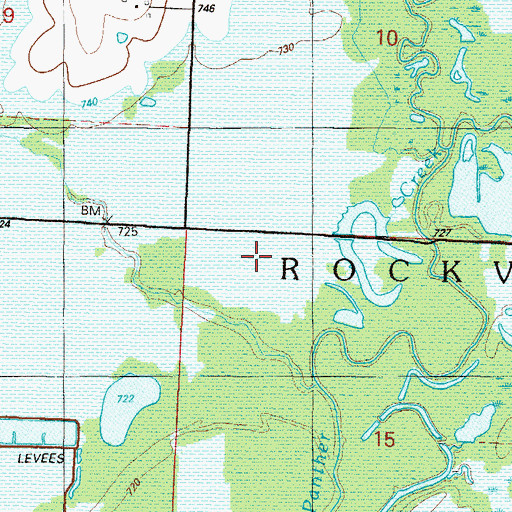 Topographic Map of Township of Rockville, MO