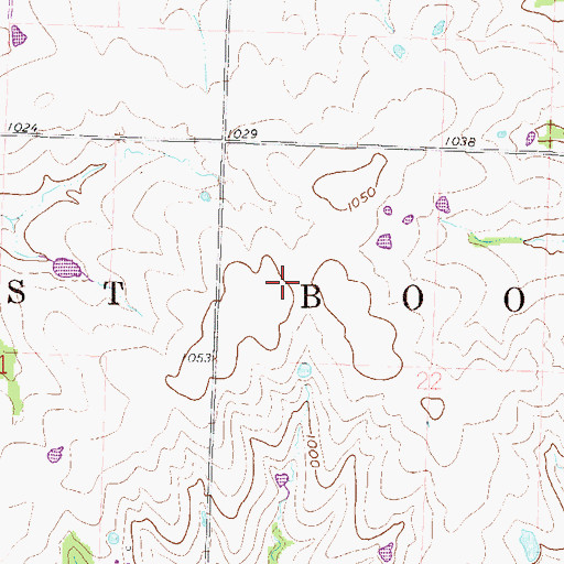 Topographic Map of Township of West Boone, MO