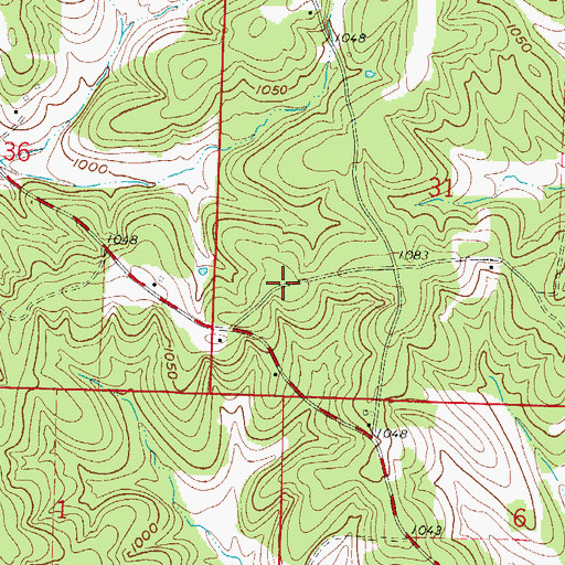 Topographic Map of Township of Williams, MO