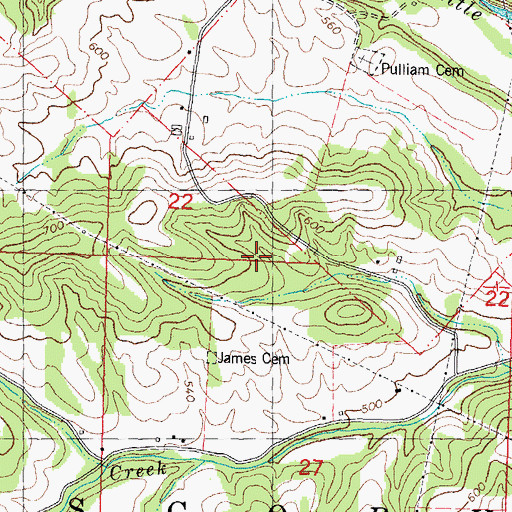 Topographic Map of Township of Scopus, MO