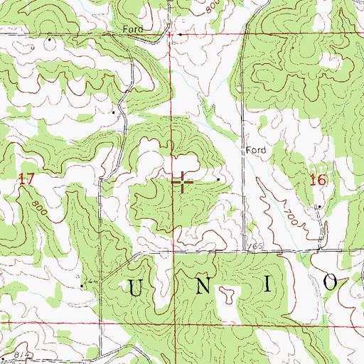 Topographic Map of Township of Union, MO