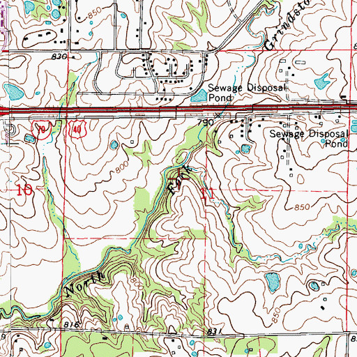 Topographic Map of Township of Columbia, MO