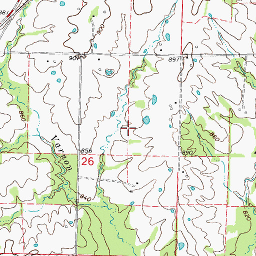 Topographic Map of Township of Rocky Fork, MO