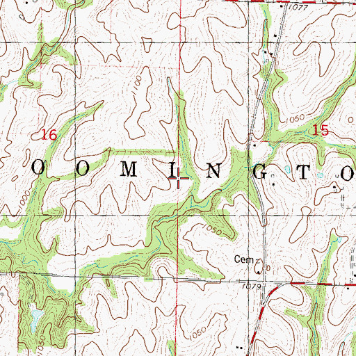 Topographic Map of Township of Bloomington, MO