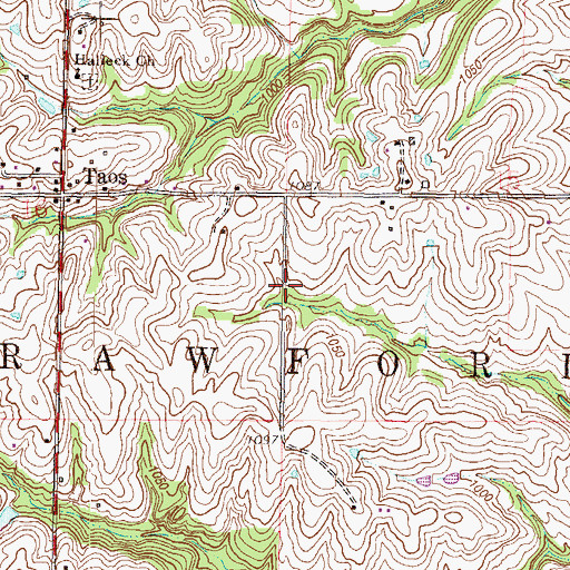 Topographic Map of Township of Crawford, MO