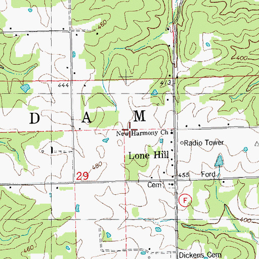 Topographic Map of Township of Beaver Dam, MO