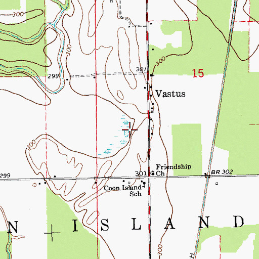 Topographic Map of Township of Coon Island, MO