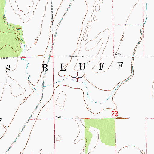 Topographic Map of Township of Gillis Bluff, MO