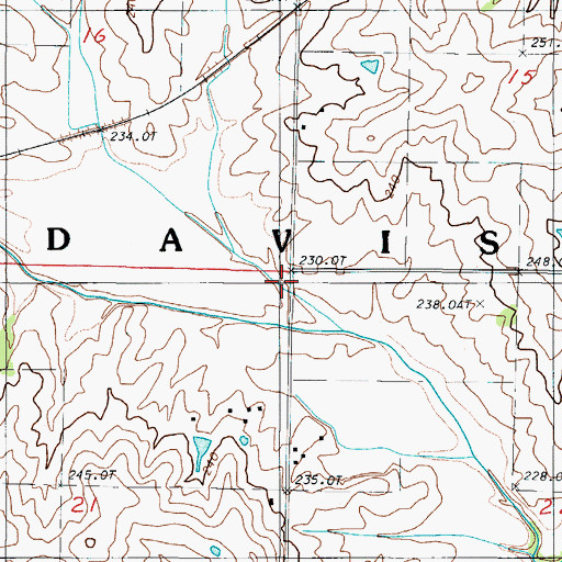Topographic Map of Township of Davis, MO