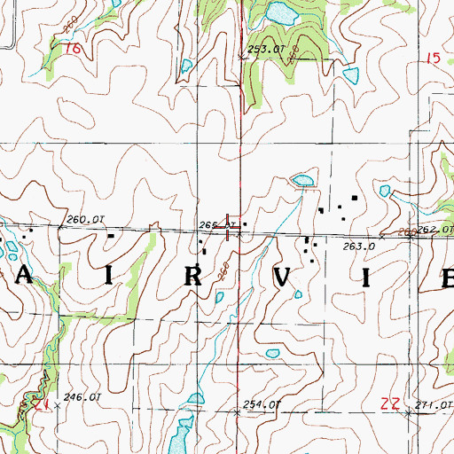 Topographic Map of Township of Fairview, MO