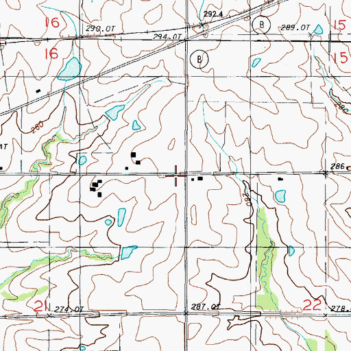 Topographic Map of Township of Gomer, MO