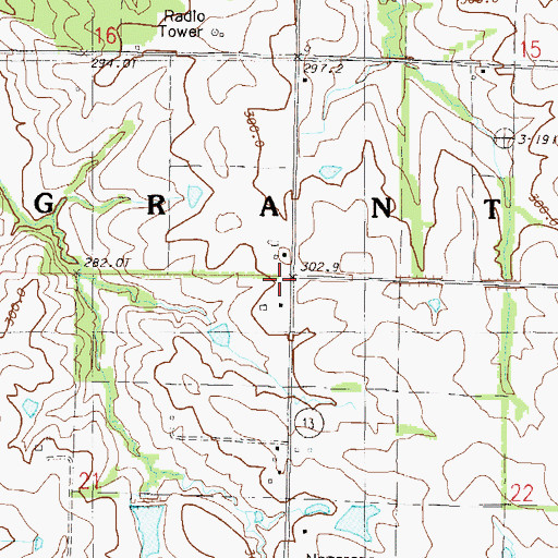 Topographic Map of Township of Grant, MO