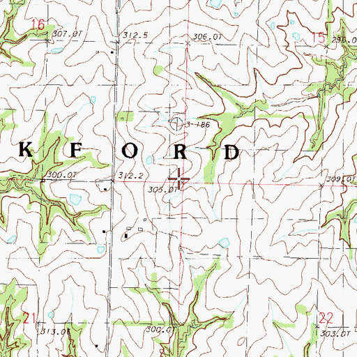 Topographic Map of Township of Rockford, MO