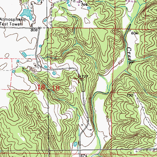 Topographic Map of Township of Auxvasse, MO
