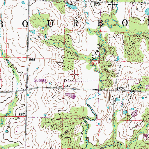 Topographic Map of Township of Bourbon, MO