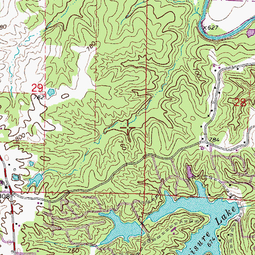 Topographic Map of Township of Calwood, MO