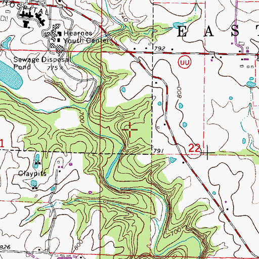 Topographic Map of Township of East Fulton, MO