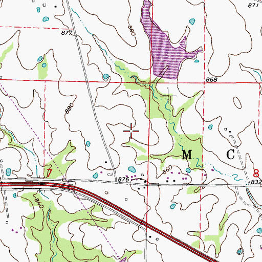Topographic Map of Township of McCredie, MO