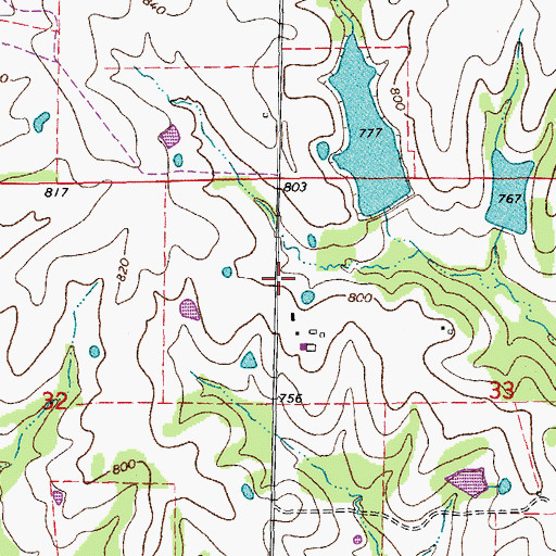 Topographic Map of Township of Nine Mile Prairie, MO