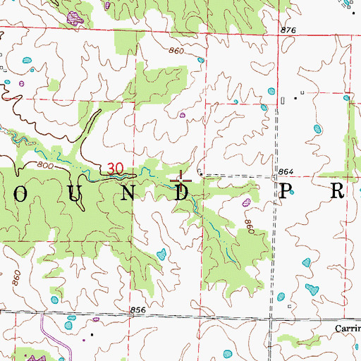 Topographic Map of Township of Round Prairie, MO