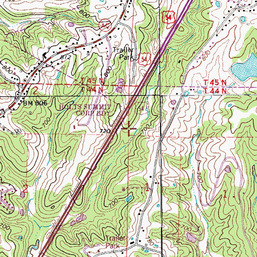 Topographic Map of Township of Summit, MO