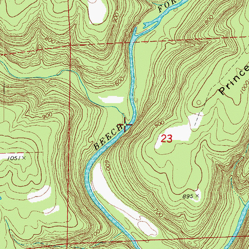 Topographic Map of Clifty Creek, AR