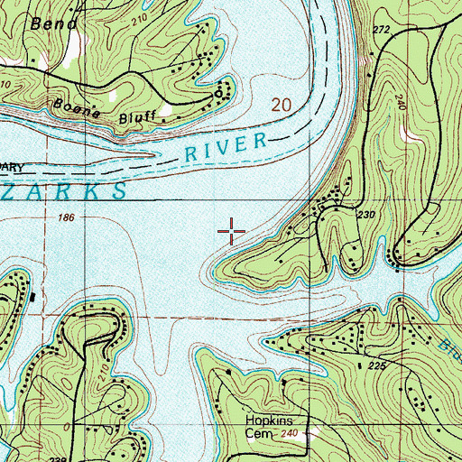 Topographic Map of Township of Osage, MO