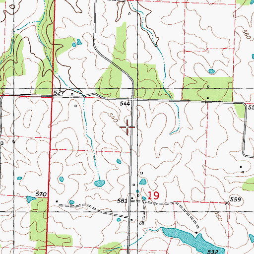 Topographic Map of Township of Apple Creek, MO