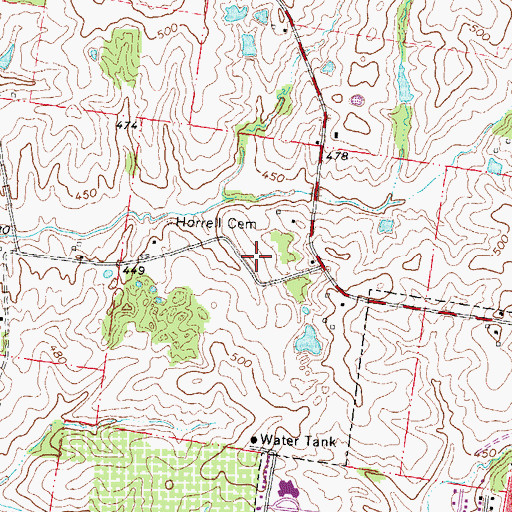 Topographic Map of Township of Byrd, MO