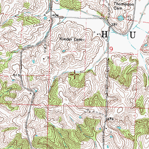 Topographic Map of Township of Hubble, MO