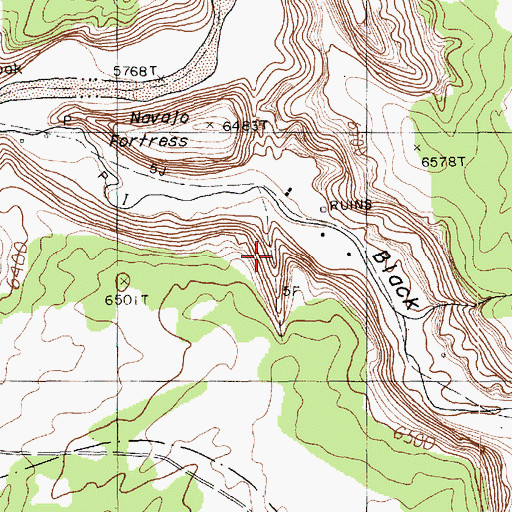 Topographic Map of Many Ladders Trail, AZ