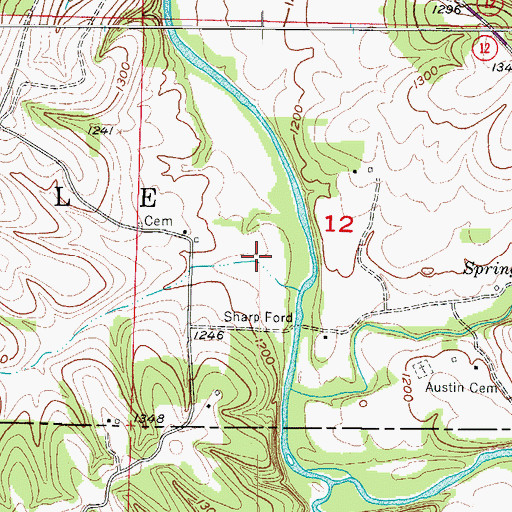 Topographic Map of Clifty Creek, AR