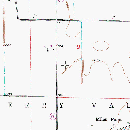 Topographic Map of Township of Cherry Valley, MO