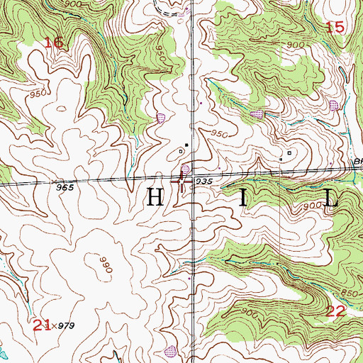 Topographic Map of Township of Hill, MO